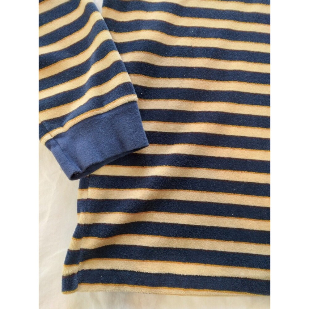 Vtg 60s 70s Mens Large Shirt Terry Cloth Striped Navy Disco Skate Surf JCPenney - Picture 10 of 11